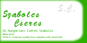 szabolcs cseres business card